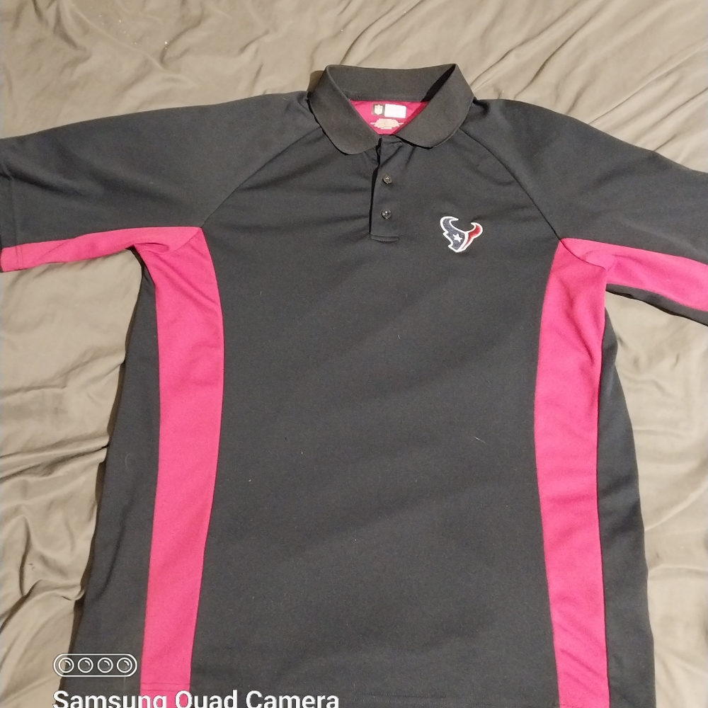 Houston texans XL NFL polo t-shirt and vintage y2k texans jacket bundle-Medium